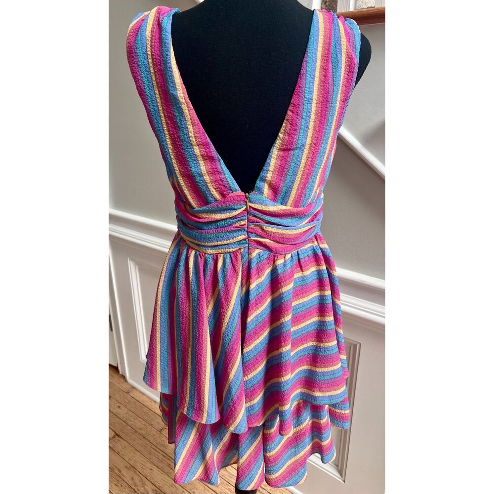 NWT Muted Striped "Blue Blush" Dress size M. - Picture 3 of 8